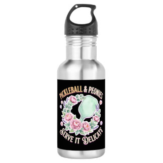 Bouteille D'eau Pickleball And Peonies Serve It Delicate