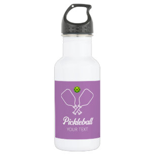 Bouteille D'eau Pickleball avec pagaies et balle Personalisé Purpl