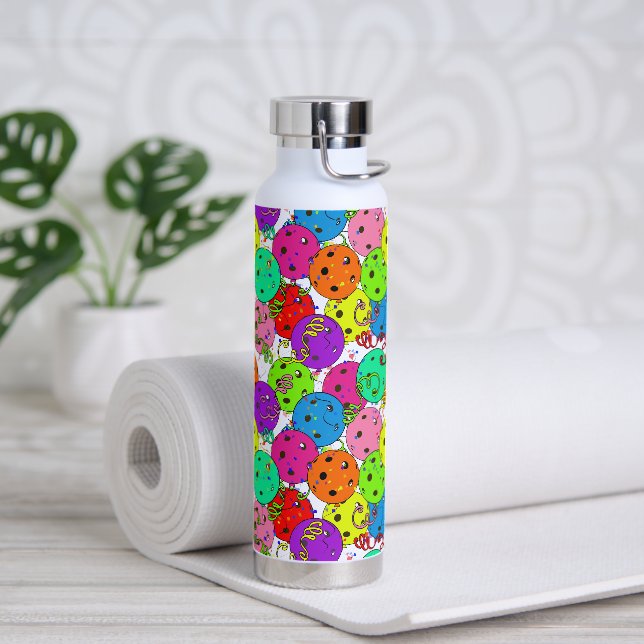 Bouteille D'eau Pickleball Party Confetti et Pickleball Ballons (Yoga)