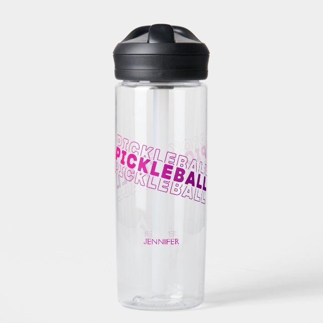 Bouteille D'eau Pickleball Typographie Pink Purple (Extérieur)
