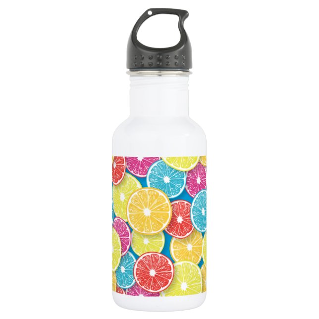 Bouteille D'eau Pièces de fruits d'agrumes (Devant)
