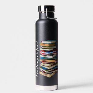 Bouteille D'eau Pile de livres-Lecture est Fun Water Bottle