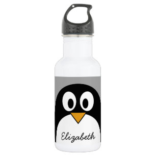 Bouteille D'eau Pingouin mignon de bande dessinée avec l'arrière