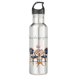 Bouteille D'eau Pink Blue Paris Table Baguettes