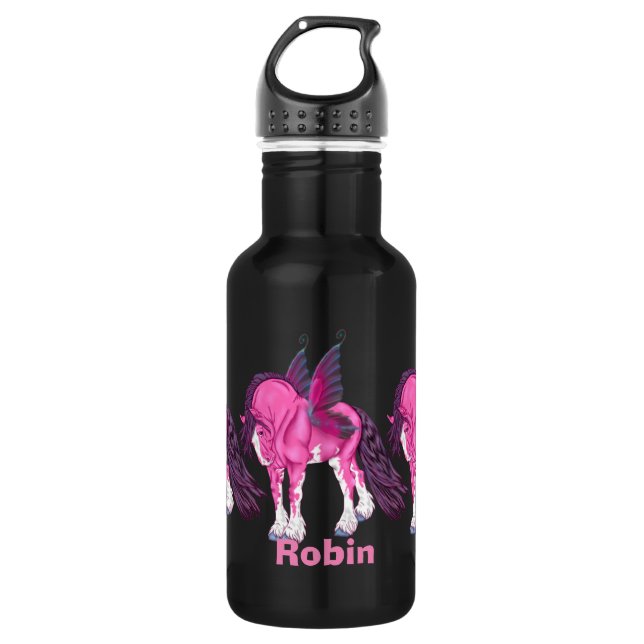 Bouteille D'eau Pink Clydesdale Imaginaire Cheval Fairy (Devant)