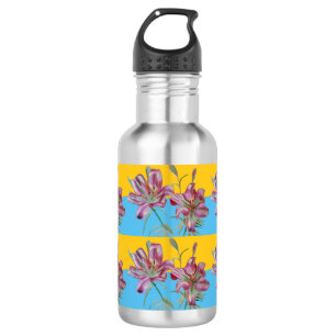 Bouteille D'eau Pink Lily Aquarelle Peinture Girls Floral Art