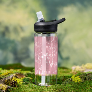 Bouteille D'eau Pink nom répétée Monogram Girl