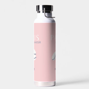 Bouteille D'eau Pink Paris Travel Art Pastel Preppy Macarons
