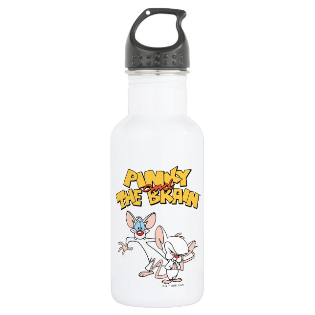 Bouteille D'eau Pinky et le cerveau | Afficher le logo (Devant)
