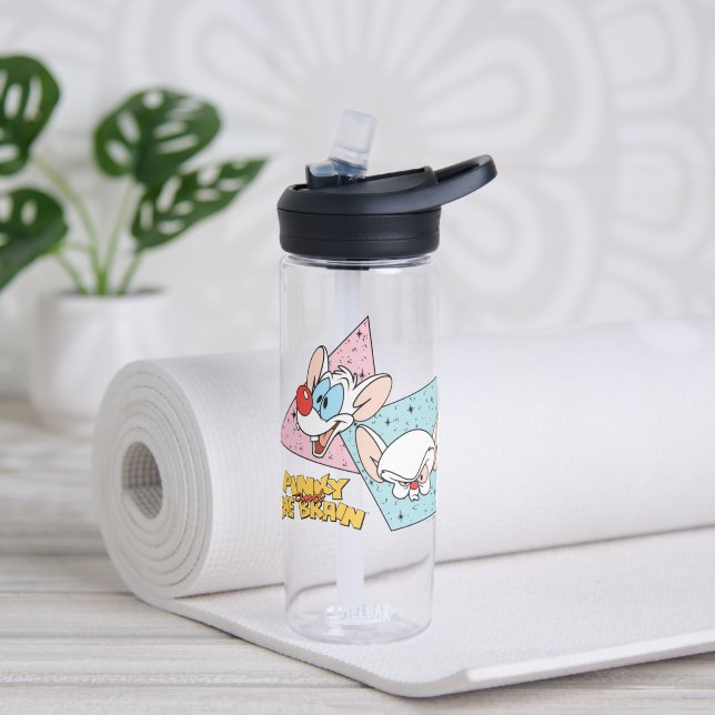 Bouteille D'eau Pinky et le cerveau | Graphiques de caractères rét (Yoga)