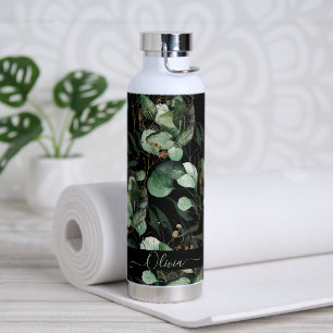 Bouteille D'eau PixDezines Aquarelle Vert Or Eucalyptus