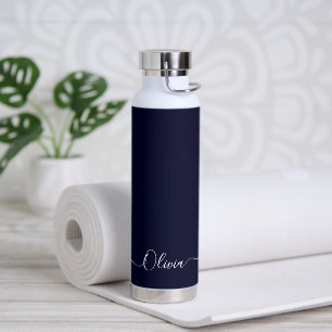 Bouteille D'eau PixDezines couleur do-it-yourself bleu nuit