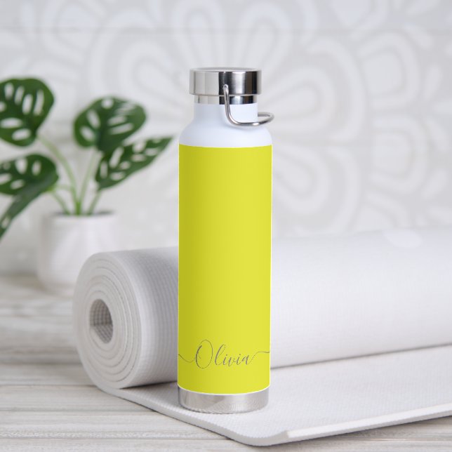 Bouteille D'eau PixDezines couleur do-it-yourself jaune lucide (Yoga)