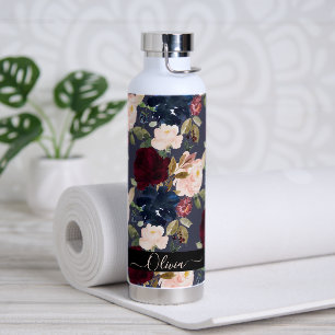 Bouteille D'eau PixDezines Fleurs aquarelles do-it-yourself Arrièr