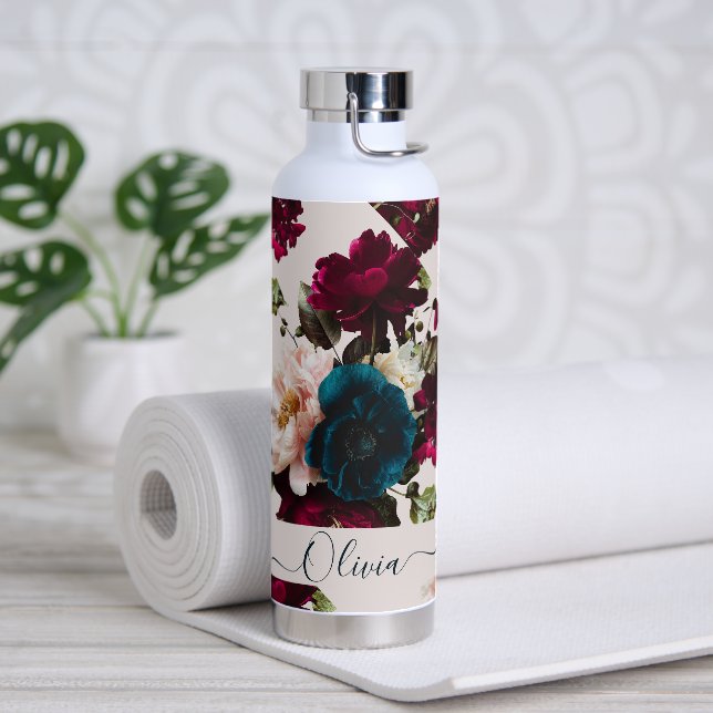 Bouteille D'eau PixDezines Moody Botanical do-it-yourself Arrière  (Yoga)