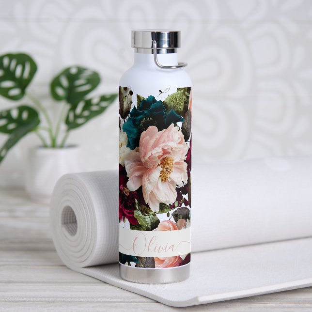 Bouteille D'eau PixDezines Moody Botanical do-it-yourself Arrière  (Yoga)