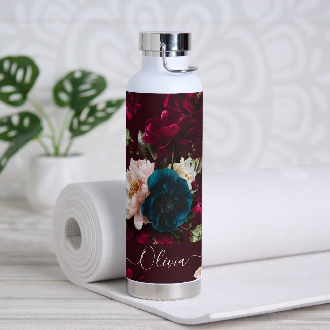 Bouteille D'eau PixDezines Moody Botanical do-it-yourself Arrière  (Yoga)