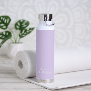 Bouteille D'eau PixDezines Pale Lilac Purple do-it-yourself Monogr