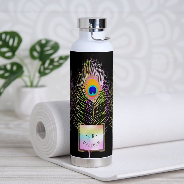 Bouteille D'eau PixDezines Peacock Feather (Yoga)
