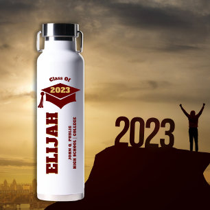 Bouteille D'eau Plafond de graduation - Tassel Dk Red Gold Classe 