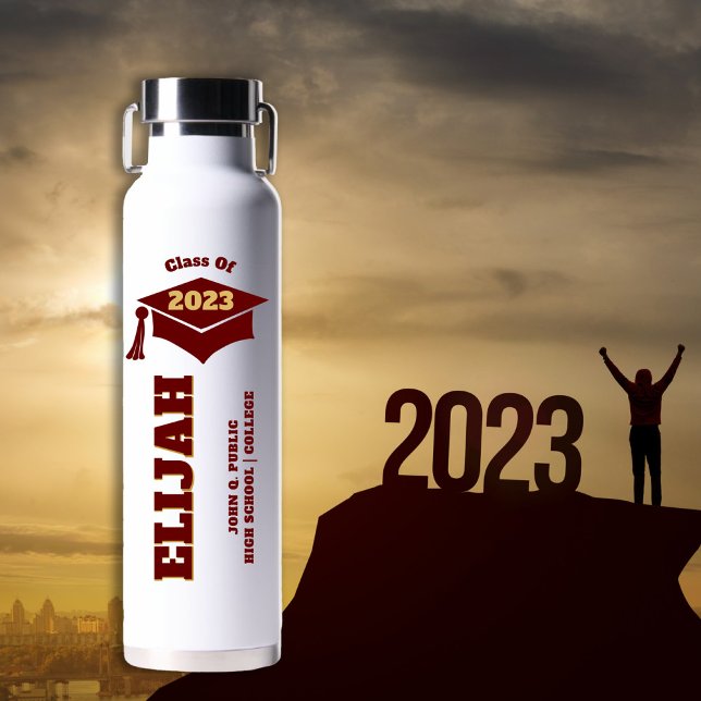 Bouteille D'eau Plafond de graduation - Tassel Dk Red Gold Classe  (Créateur téléchargé)