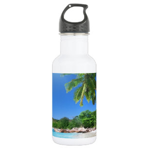 Bouteille D'eau Plage paradisiaque des palmiers tropicaux