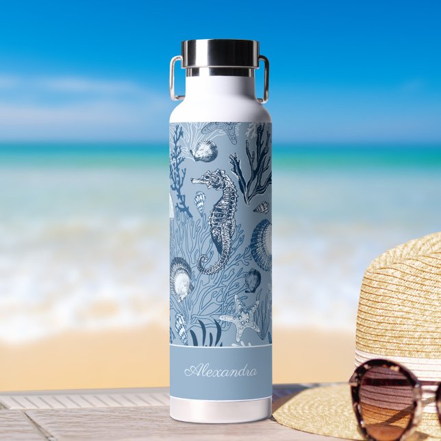 Bouteille D'eau Plage personnalisée Blue Ocean Sea Life (Créateur téléchargé)