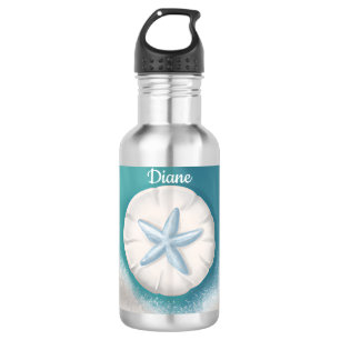 Bouteille D'eau Plage personnalisée turquoise Starfish