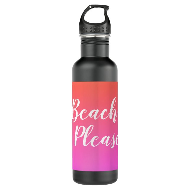 Bouteille D'eau Plage Please Orange Pink Ombre (Devant)