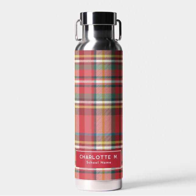 Bouteille D'eau Plaid Classic Rustic Personnalisé (Avant)