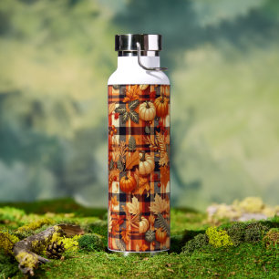 Bouteille D'eau Plaids d'automne citrouille Maple Feuille