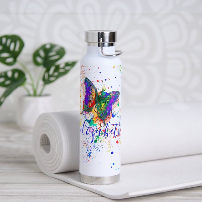 Bouteille D'eau Plateau papillon personnalisé (Yoga)