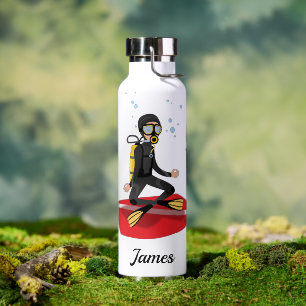 Bouteille D'eau Plongeur Scuba Méditant Yoga Soyez Calme