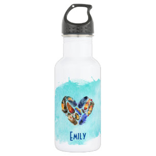 Bouteille D'eau Plumes En Forme De Coeur Personnalisées