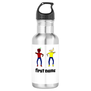Bouteille D'eau Plus Pommes et Bananes Blanc Personnalisé 18 oz.
