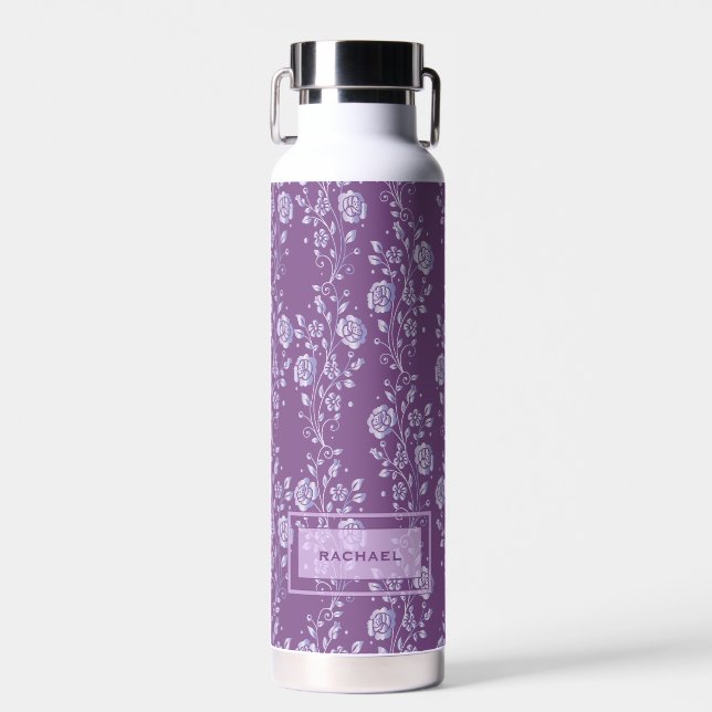 Bouteille D'eau Plutôt violet et floral Lilac Personnalisé (Avant)