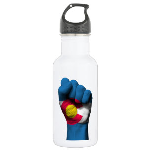 Bouteille D'eau Poing serré augmenté avec le drapeau du Colorado