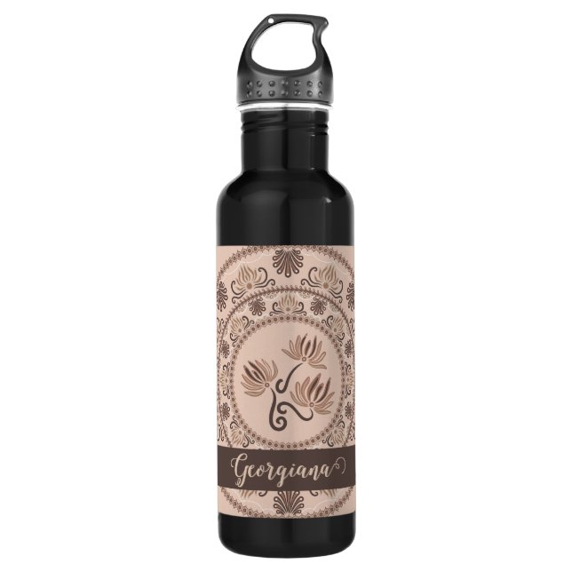 Bouteille D'eau Pointe de renouveau personnalisé Mocha Rococo Mand (Devant)