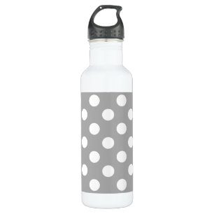 Bouteille D'eau Pois blancs sur gris