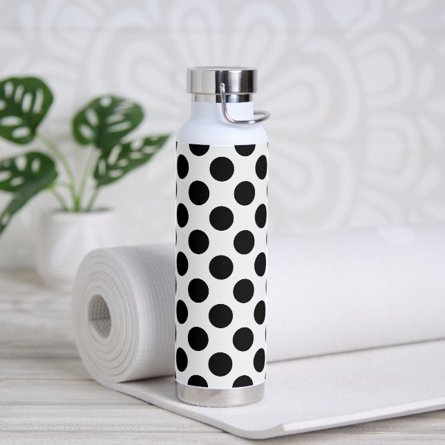Bouteille D'eau Pois, Motif Polka Dot, noir et blanc (Yoga)
