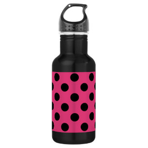 Bouteille D'eau Pois noirs sur fuchsia
