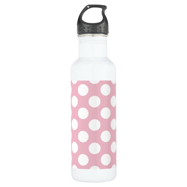Bouteille D'eau Pois roses, Motif Pointe Polka, Points, Pointe (Devant)