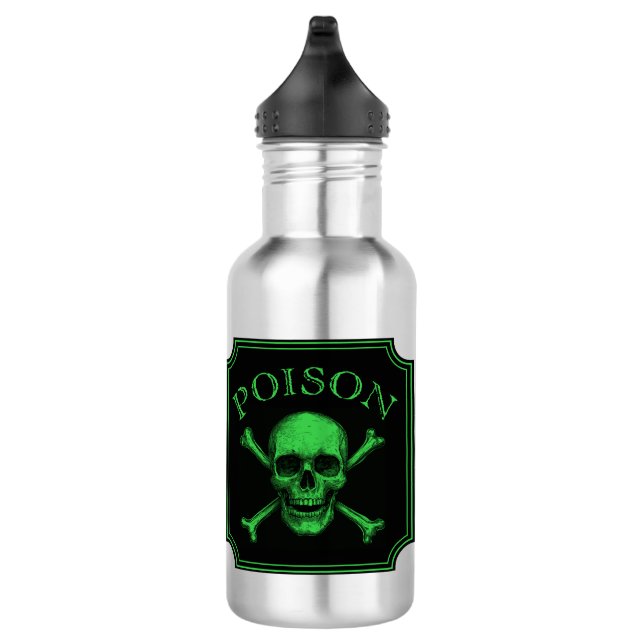 Bouteille D'eau Poison Crâne et os croisés Halloween Design Imprim (Droite)