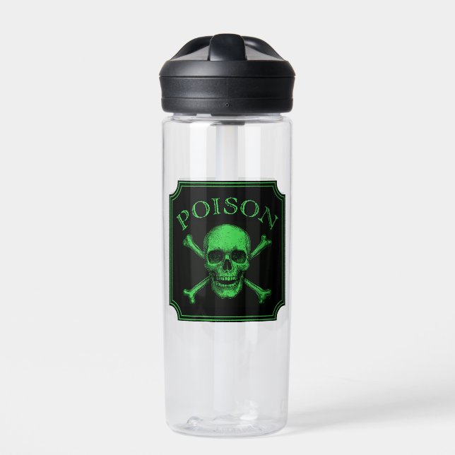 Bouteille D'eau Poison Crâne et os croisés Halloween Design Imprim (Extérieur)