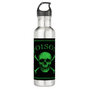 Bouteille D'eau Poison Crâne et os croisés Halloween Design Imprim