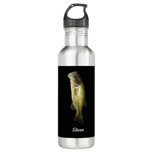 Bouteille D'eau Poisson de basse à grande bouche Noir Personnalisé