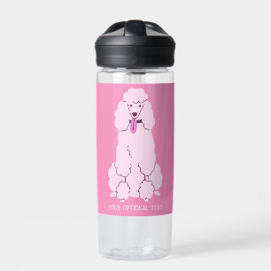 Bouteille D'eau Poodé rose de texte personnalisé