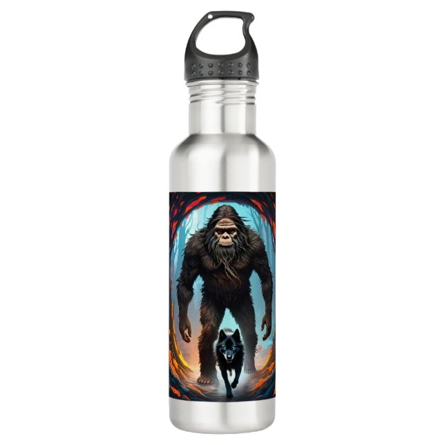 Bouteille D'eau Portail coloré de Wolf Bigfoot (Devant)