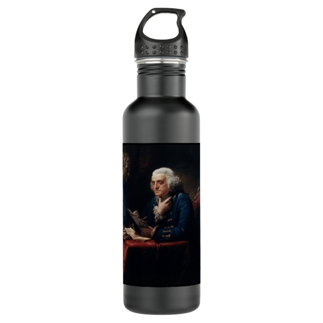 Bouteille D'eau Portrait de pouce, Benjamin Franklin Père fondateu (Devant)