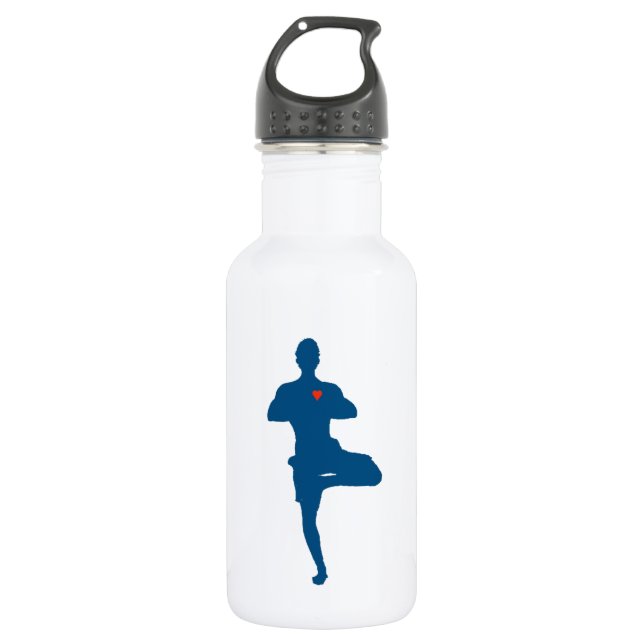 Bouteille D'eau Pose d'arbre d'homme de yoga (Devant)